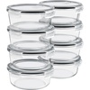 image:imageSorbus 16pc Glass Meal Prep Containers Set  8 Round 32oz Containers with Airtight Lids  Freezer Dishwasher Oven Safe  Reusable Food Storage Bowls 4 Cup Capacity for Meal Prep and Storage PinkGray Vented Lid