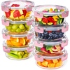 image:imageSorbus 16pc Glass Meal Prep Containers Set  8 Round 32oz Containers with Airtight Lids  Freezer Dishwasher Oven Safe  Reusable Food Storage Bowls 4 Cup Capacity for Meal Prep and Storage PinkPink
