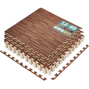 image:imageSorbus Wood Grain Floor Tiles Foam Mat EVA Interlocking Mats Tile 38Inch Thick Flooring Wood Puzzle Exercise Mats wBorders  Home Playroom Basement Apartment Trade Show Baby DanceBrown