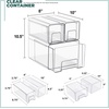 image:imageSorbus 1 Medium amp 2 Small Clear Stackable Storage Drawers Plastic Organizer Bins with Handles PullOut Drawers for Bathroom Closet Medicine Cabinet Pantry Storage Baby Bottle Organizer1 Large  2 Small