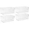 image:imageSorbus Open Plastic Storage Bins Clear Pantry Organizer Box Bin Containers for Organizing Kitchen Fridge Food Snack Pantry Cabinet Fruit Vegetables Bathroom Supplies Wide Rectangular 4Pack