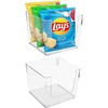 image:imageSorbus Open Plastic Storage Bins Clear Pantry Organizer Box Bin Containers for Organizing Kitchen Fridge Food Snack Pantry Cabinet Fruit Vegetables Bathroom Supplies Square 2Pack