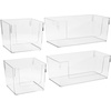 image:imageSorbus Open Plastic Storage Bins Combo Set  Clear Pantry Organizer Box Bin Containers for Organizing Kitchen Fridge Food Snack Pantry Cabinet Fruit Vegetables Bathroom Square amp Rectangle Set