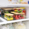 image:imageSorbus Organizer Bins with EcoFriendly  Bamboo lids Kitchen Pantry Organization Storage bins for fridge freezer Food Storage containers for organizing Cabinet Organizers