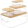 image:imageSorbus Organizer Bins with EcoFriendly  Bamboo lids Kitchen Pantry Organization Storage bins for fridge freezer Food Storage containers for organizing Cabinet Organizers