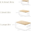 image:imageSorbus Organizer Bins with EcoFriendly  Bamboo lids Kitchen Pantry Organization Storage bins for fridge freezer Food Storage containers for organizing Cabinet Organizers