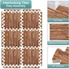 image:imageSorbus Wood Grain Floor Mats Foam Interlocking Mats Each Tile 1 Square Foot 38Inch Thick Flooring Wood Mat Tiles  Home Office Playroom Basement Trade Show 16 Tiles16 Sq ft TerrazzoBrown