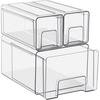 image:imageSorbus 1 Medium amp 2 Small Clear Stackable Storage Drawers Plastic Organizer Bins with Handles PullOut Drawers for Bathroom Closet Medicine Cabinet Pantry Storage Baby Bottle Organizer1 Large  2 Small