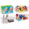 image:imageSorbus Open Plastic Storage Bins Clear Pantry Organizer Box Bin Containers for Organizing Kitchen Fridge Food Snack Pantry Cabinet Fruit Vegetables Bathroom Supplies Wide Rectangular 4Pack
