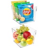 image:imageSorbus Open Plastic Storage Bins Clear Pantry Organizer Box Bin Containers for Organizing Kitchen Fridge Food Snack Pantry Cabinet Fruit Vegetables Bathroom Supplies Square 2Pack