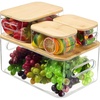 image:imageSorbus Organizer Bins with EcoFriendly  Bamboo lids Kitchen Pantry Organization Storage bins for fridge freezer Food Storage containers for organizing Cabinet Organizers