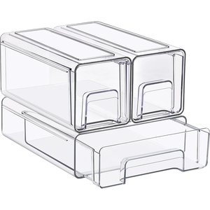 image:imageSorbus 1 Medium amp 2 Small Clear Stackable Storage Drawers Plastic Organizer Bins with Handles PullOut Drawers for Bathroom Closet Medicine Cabinet Pantry Storage Baby Bottle Organizer1 Medium  2 Small