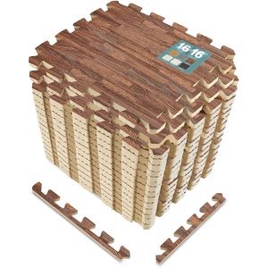 image:imageSorbus Wood Grain Floor Mats Foam Interlocking Mats Each Tile 1 Square Foot 38Inch Thick Flooring Wood Mat Tiles  Home Office Playroom Basement Trade Show 16 Tiles16 Sq ft TerrazzoBrown