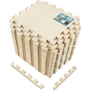 image:imageSorbus Wood Grain Floor Mats Foam Interlocking Mats Each Tile 1 Square Foot 38Inch Thick Flooring Wood Mat Tiles  Home Office Playroom Basement Trade Show 16 Tiles16 Sq ft TerrazzoWood Grain  Light Pine