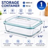 image:imageSorbus Large Glass Food Storage Container with Lid 163 oz 4800ml Airtight Leakproof Glass Meal Prep Container Rectangular Food Storage for Leftovers Freezer Microwave amp Dishwasher Safe