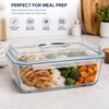 image:imageSorbus Large Glass Food Storage Container with Lid 163 oz 4800ml Airtight Leakproof Glass Meal Prep Container Rectangular Food Storage for Leftovers Freezer Microwave amp Dishwasher Safe