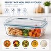 image:imageSorbus Large Glass Food Storage Container with Lid 163 oz 4800ml Airtight Leakproof Glass Meal Prep Container Rectangular Food Storage for Leftovers Freezer Microwave amp Dishwasher Safe