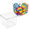 image:imageSorbus Clear 135x135 Cube Storage Bins 2 Pack Extra Large Square Organizer Bins with Handles Plastic Storage Containers for Cube Storage Closet Shelf amp Home Organization BPAFree2 Pack