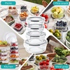 image:imageSorbus Glass Meal Prep Containers Set  Freezer Dishwasher Oven Safe  Reusable Food Storage Bowls 4 Cup Capacity for Meal Prep and Storage 4 Rectangular Vented Lid14 Pack Set