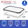image:imageSorbus Glass Meal Prep Containers Set  Freezer Dishwasher Oven Safe  Reusable Food Storage Bowls 4 Cup Capacity for Meal Prep and Storage 4 Rectangular Vented Lid4 Rectangular Vented Lid