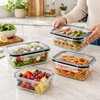 image:imageSorbus Glass Meal Prep Containers Set  Freezer Dishwasher Oven Safe  Reusable Food Storage Bowls 4 Cup Capacity for Meal Prep and Storage 4 Rectangular Vented Lid4 Rectangular Vented Lid