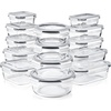 image:imageSorbus Glass Meal Prep Containers Set  Freezer Dishwasher Oven Safe  Reusable Food Storage Bowls 4 Cup Capacity for Meal Prep and Storage 4 Rectangular Vented Lid14 Pack Set