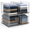 image:imageSorbus Stackable Storage Bins 4 Pack  Extra Large Clear Closet Organizers and Storage Foldable Shelf Organizer Baskets for Clothes Towels Garage ShelvingExtra Large  4 Pack