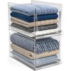 image:imageSorbus Stackable Storage Bins 4 Pack  Extra Large Clear Closet Organizers and Storage Foldable Shelf Organizer Baskets for Clothes Towels Garage ShelvingExtra Large  2 Pack