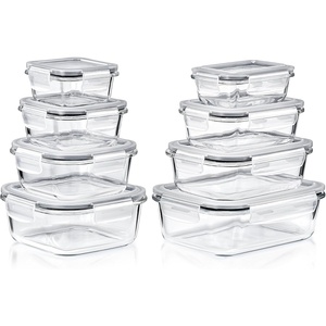 image:imageSorbus Glass Meal Prep Containers Set  Freezer Dishwasher Oven Safe  Reusable Food Storage Bowls 4 Cup Capacity for Meal Prep and Storage 4 Rectangular Vented Lid4 Square  4 Round
