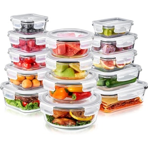 image:imageSorbus Glass Meal Prep Containers Set  Freezer Dishwasher Oven Safe  Reusable Food Storage Bowls 4 Cup Capacity for Meal Prep and Storage 4 Rectangular Vented Lid14 Pack Set