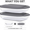 image:imageSorbus 9x13 Glass Baking Dish with Lid Set of 2  Casserole Dish with Lid Glass Baking Dishes for Oven Safe Freezer amp Dishwasher Safe BPAFree Lids