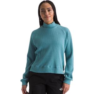imageTHE NORTH FACE Womens Long Sleeve Mock Neck ChabotAlgae Blue