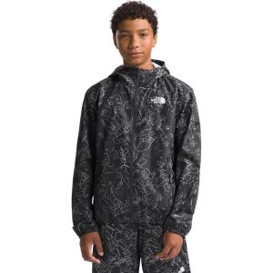 imageTHE NORTH FACE Boys Never Stop Hooded Windwall Jacket Little Big KidAsphalt Grey Bouldering Guide Print