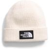 imageTHE NORTH FACE Kids Box Logo Cuff Winter Beanie HatWhite Dune