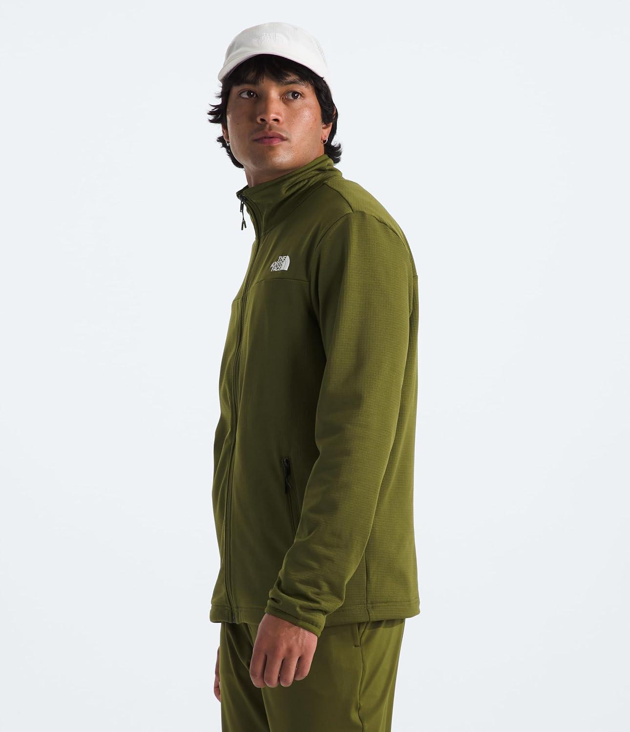 imageTHE NORTH FACE Mens Cedar Trail Grid Fleece Full Zip JacketForest Olive