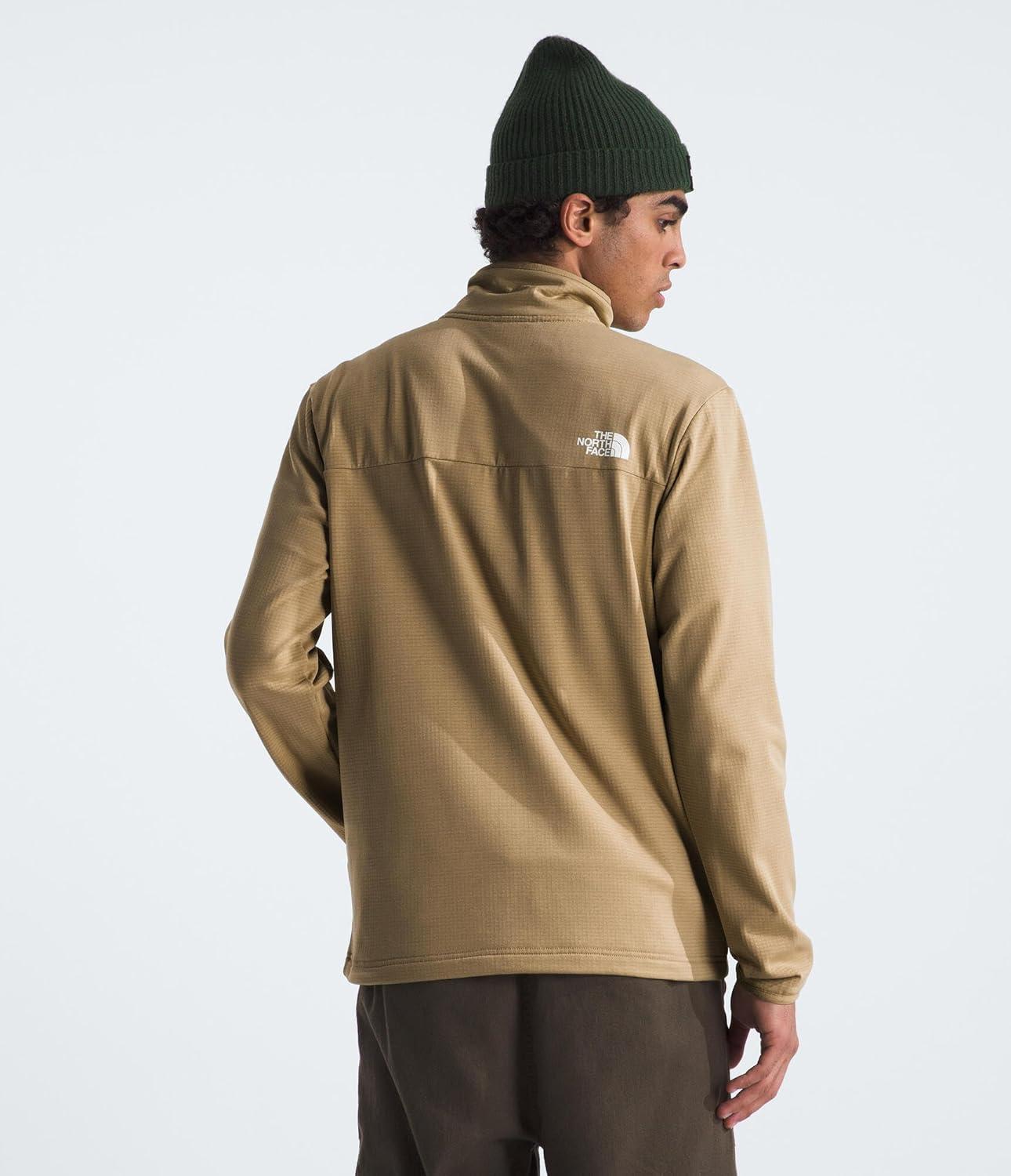 imageTHE NORTH FACE Mens Cedar Trail Grid Fleece Full Zip JacketKhaki Stone