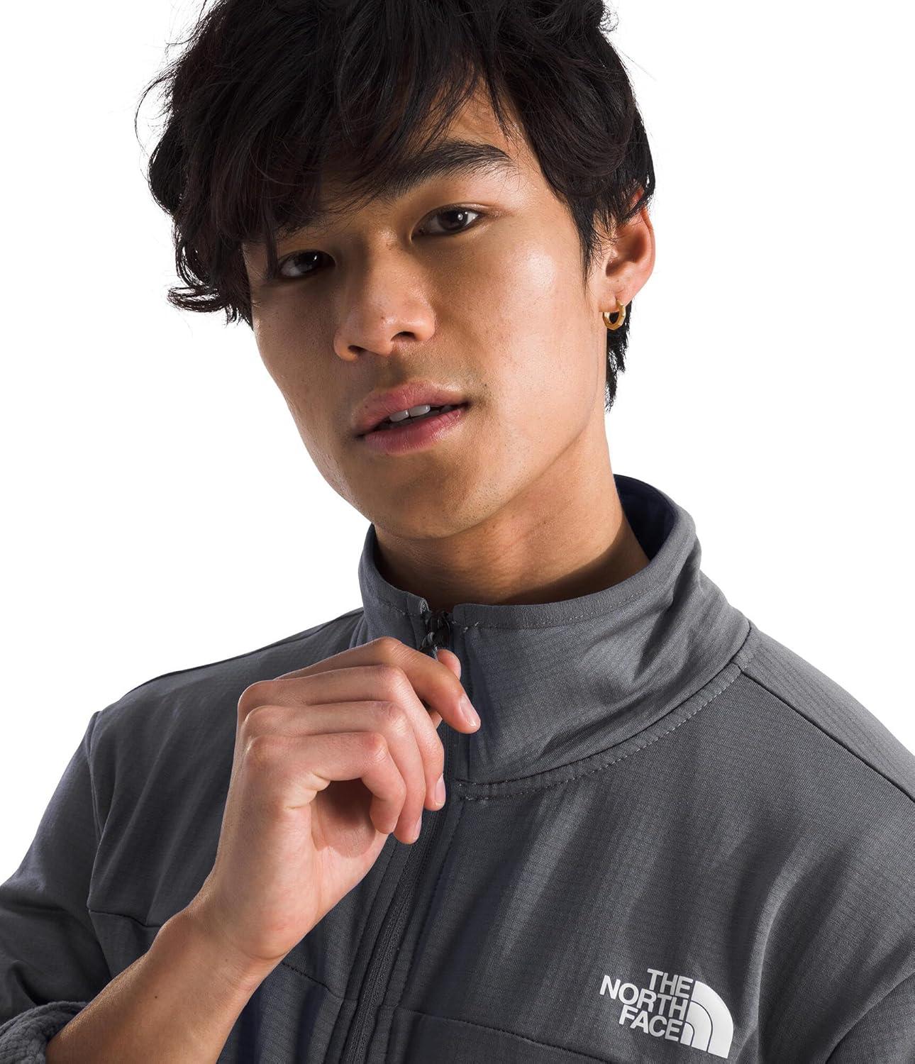 imageTHE NORTH FACE Mens Cedar Trail Grid Fleece Full Zip JacketSmoked Pearl