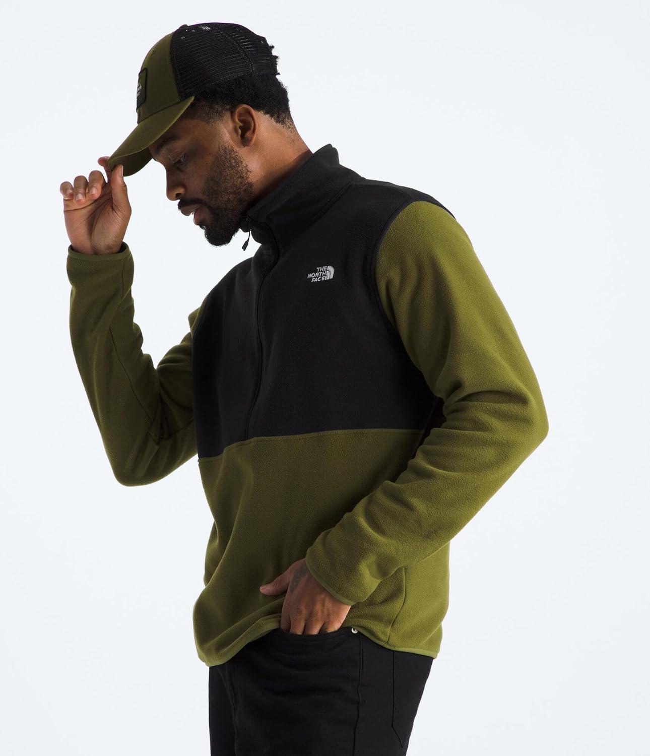 imageTHE NORTH FACE Mens Glacier Fleece 12 ZipForest OliveTnf Black