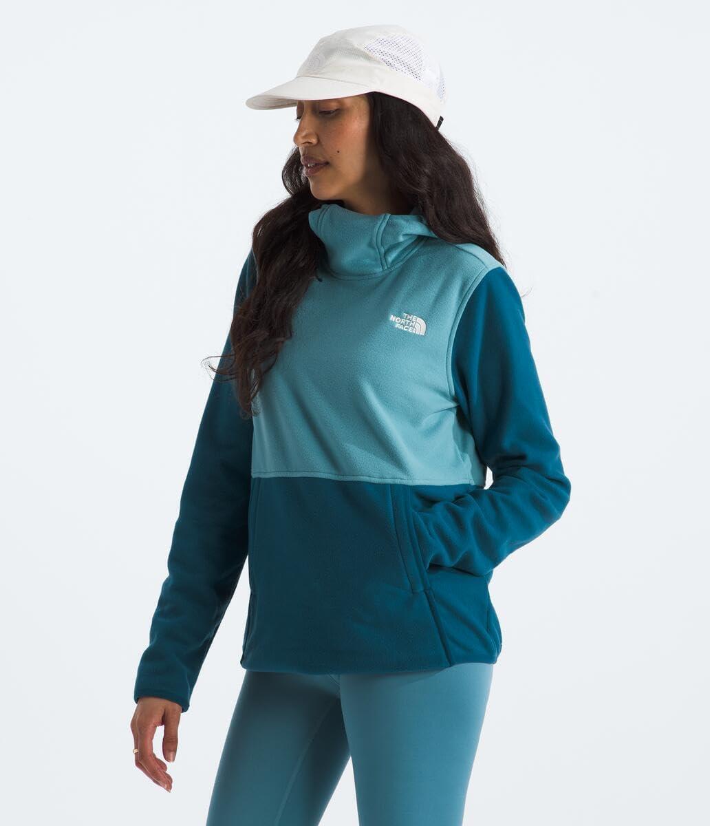 imageTHE NORTH FACE Womens Glacier Fleece Pullover HoodieMidnight PetrolAlgae Blue