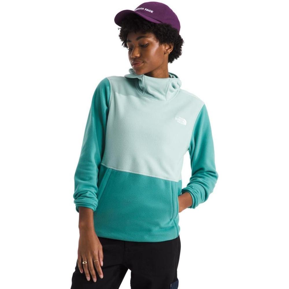imageTHE NORTH FACE Womens Glacier Fleece Pullover HoodieOxidized BronzeMuted Pine