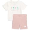imageTHE NORTH FACE babyboys Cotton Summer Setgraphic ToddlerInfantWhite DunePink Moss