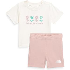 imageTHE NORTH FACE babyboys Cotton Summer Setgraphic ToddlerInfantWhite DunePink Moss