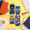 imageFunny Socks for Book Lovers Teachers Gamers Musicians and Nerds  Unisex for Men Women and TeensSorry Im Booked