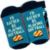 imageId Rather Be  Funny Socks For Men ampamp Women  Gifts For Golf Hunting Camping Hiking Outdoors Sports Unisex AdultPlaying Softball