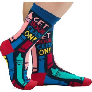 imageFunny Socks for Book Lovers Teachers Gamers Musicians and Nerds  Unisex for Men Women and TeensCray on