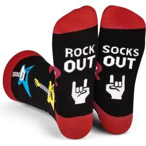 imageFunny Socks for Book Lovers Teachers Gamers Musicians and Nerds  Unisex for Men Women and TeensGuitar