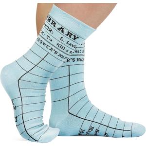 imageFunny Socks for Book Lovers Teachers Gamers Musicians and Nerds  Unisex for Men Women and TeensLibrary Checkout Card