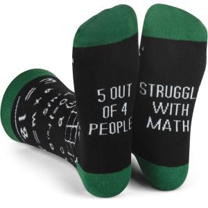 imageFunny Socks for Book Lovers Teachers Gamers Musicians and Nerds  Unisex for Men Women and TeensMath Nerd