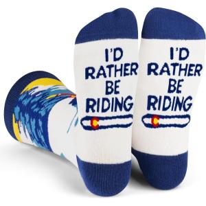 imageId Rather Be  Funny Socks For Men ampamp Women  Gifts For Golf Hunting Camping Hiking Outdoors Sports Unisex AdultId Rather Be Snowboarding Riding