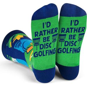 imageId Rather Be  Funny Socks For Men ampamp Women  Gifts For Golf Hunting Camping Hiking Outdoors Sports Unisex AdultPlaying Disc Golf